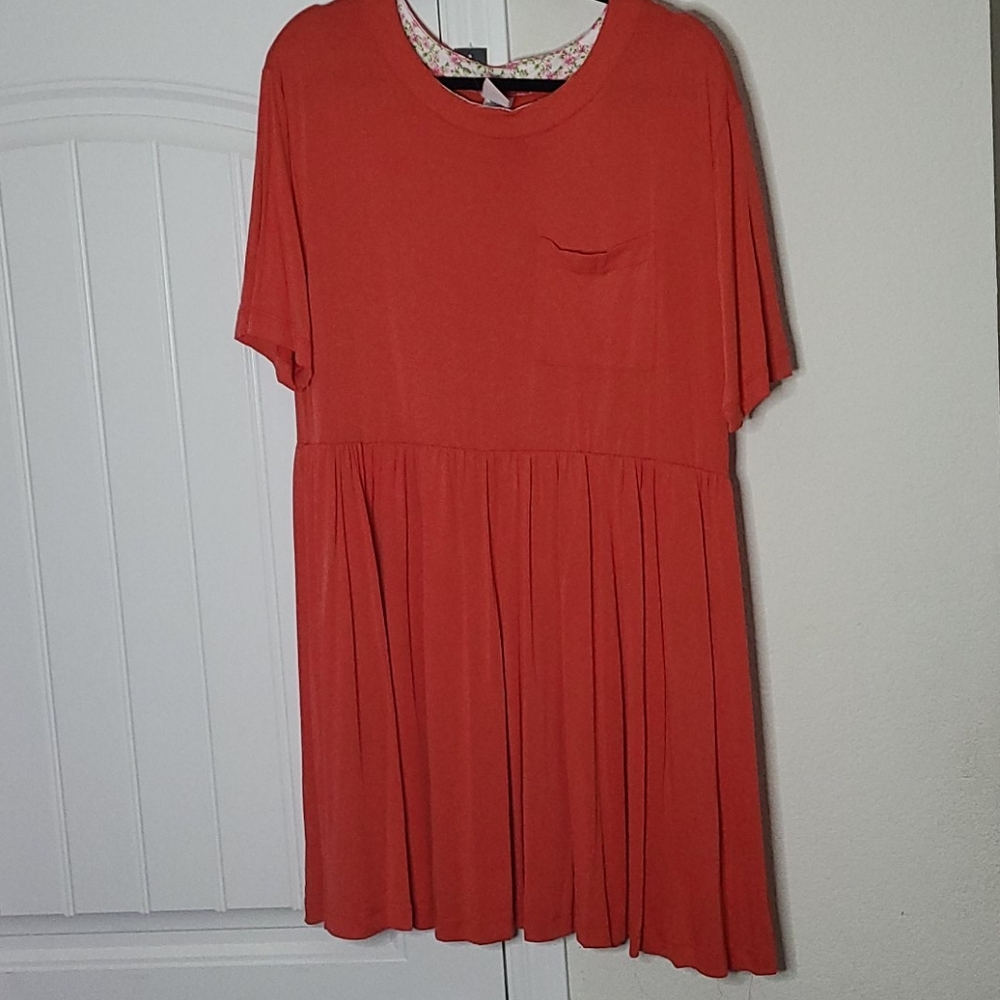 Orange/salmon Kahlo women's dress